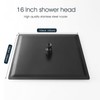 BWE Rain Shower Head High Pressure Black 16 Inch Square