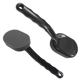 GAOLAOSY Tire Shine Applicator Brush, High-Density Sponge Tire Dressing Applicator Pad with Curved Long Handle, Multipurpose Detachable Car Detailing Cleaning Accessories (2PCS)