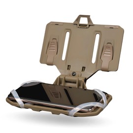 Let Me Be Tactical Plate Carrier Molle Phone Carrier Vest Attachments, Outdoor Universal Foldable Phone Chest Holder, Chest Rig Mount Navigation Board for 4.7"-6.7" Screen (FoldPanel-Tan)