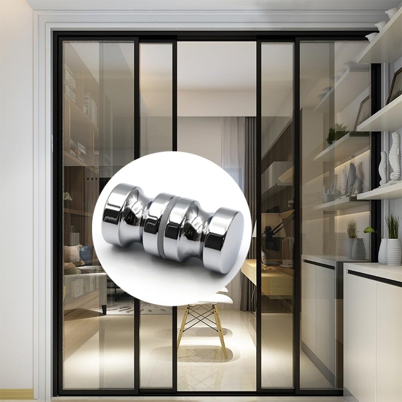 YIDELAI-Glass Door Handle, 2.4 inch Aluminum Alloy Single Hole Handle,