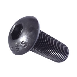 3/8-16 x 1" Button Head Socket Cap Screws, Allen Socket Drive, Black Oxide, Alloy Steel, Fully Threaded, Machine Thread, Quantity 25