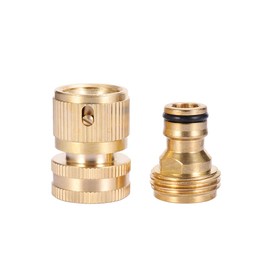 Brass Garden Hose Quick Connector Kit, Quick Disconnect Hose Fittings Male and Female (3 Sets)