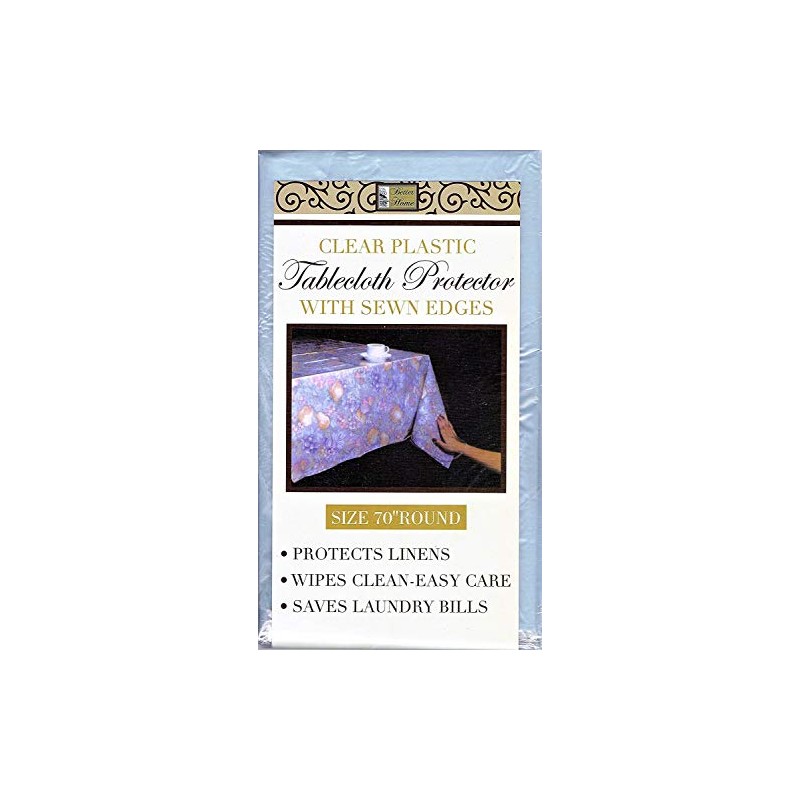Better Home Clear Decorative Tablecloth Cover and Furniture Protector, Multi