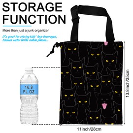 ghatobty Car Trash Bag Hanging Black Cats Car Trash Can Waterproof Garbage Bag Hanging for Car Back Seat