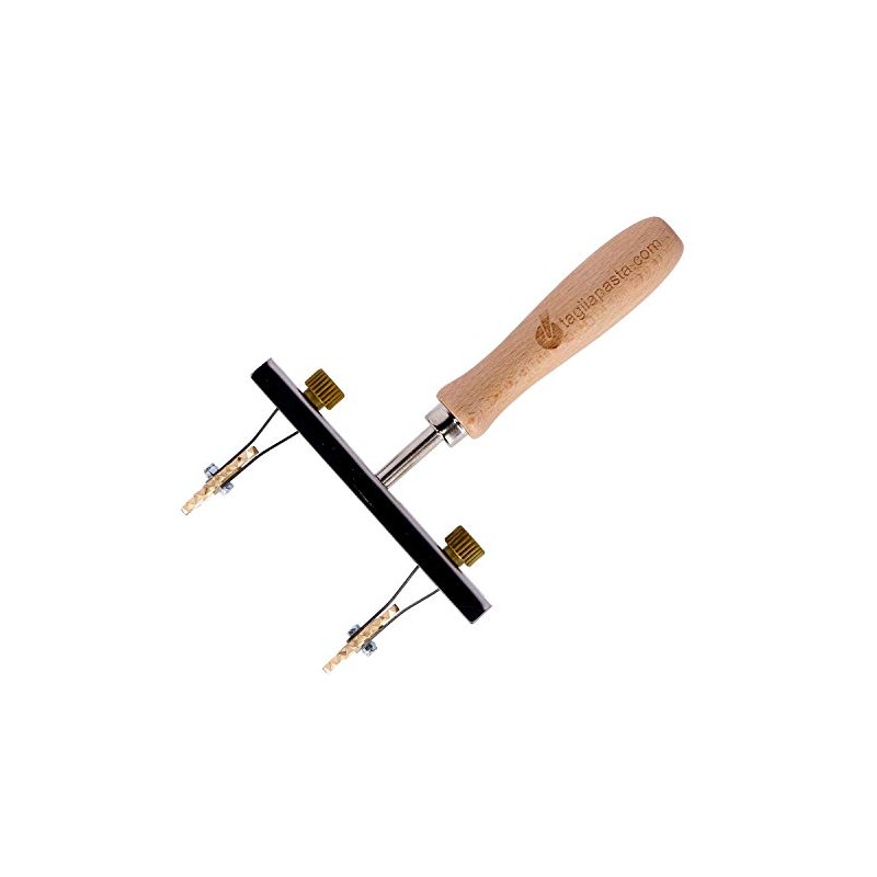 Adjustable pasta cutter, 2 flute-edged brass blades, Cod. 20OT