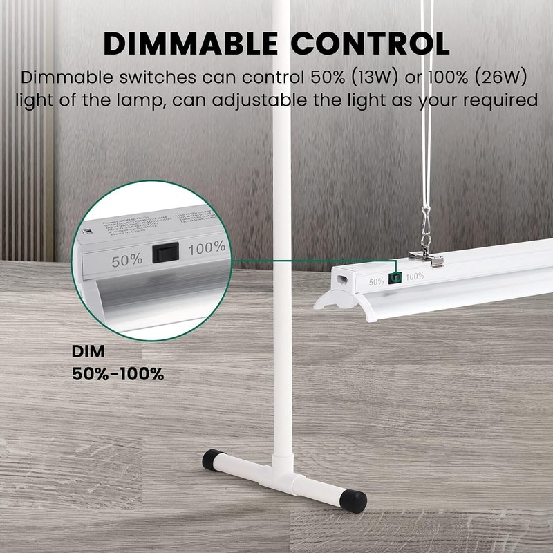 iPower LED Grow Light Stand Natural White Full Spectrum for