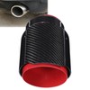 Universal Exhaust Tip Tail Throat Glossy Carbon Fiber Red Pipe
