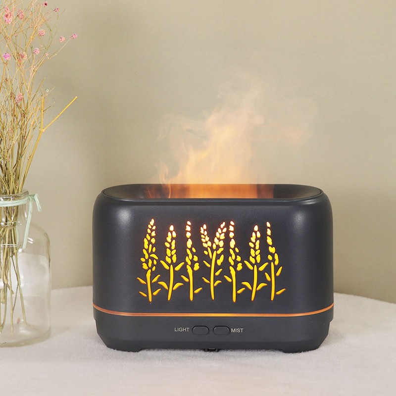 200ml Essential Oil Diffuser Hollow Out Quiet Diffuser with Flame