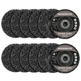 WelderElite 12 Pack 4" x 5/8" Grinding Discs for Angle Grinder Rust Paint Stripping Wheels, Metal & Wood Surface Cleaner-Black
