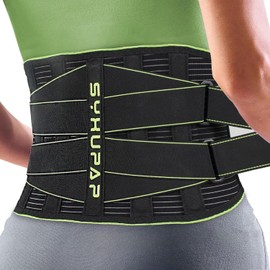 SYXUPAP Cinturón de soporte para la espalda para hombres y mujeres, faja para aliviar el dolor lumbar causado por ciática, hernia de disco y...       