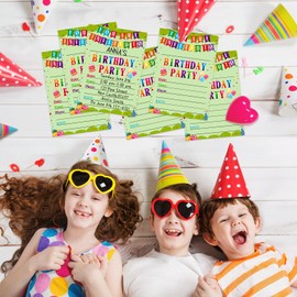 BIZIBAFF 30 Pack Birthday Party Invitations for Kids Boys Girls - 5"x7" Birthday Party Invitations Cards Birthday Party Celebration Invitations Cards for Teens