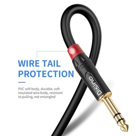Disino 1/4 inch TRS Stereo Y-Splitter Insert Cable, 1/4 Inch Male Jack to Dual 1/4inch(6.35mm) Male TS Mono Breakout Cable Audio Patch Cord - 10 Feet/3 Meters