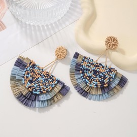 COIRIS Statement Colourful Pearl Earrings Dangle Tassel Pendant Earrings for Women, Acrylic, No Gemstone