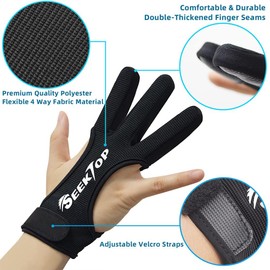 JKER TECH Guantes de tiro con arco para caza de tiro con arco de piel, protector de tres dedos para jóvenes adultos principiantes