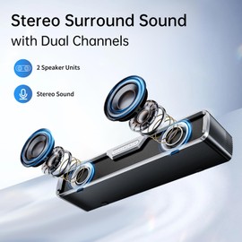 Computer Speaker USB PC Soundbar, Wired 10W Dynamic Lighting Crystal Stereo Enhanced Bass Monitor Desktop Sound bar with Bluetooth 5.3, Built-in Mic for PC/Laptop/Tablets/Phones, Gaming Speakers
