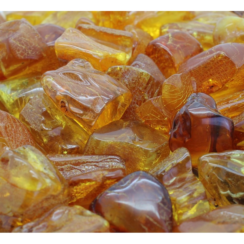 Budawi® Genuine Amber Tumbled Stone Hand Stone Pocket Stone, Gemstone,