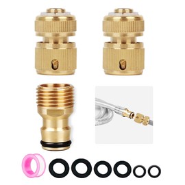 3 Pack Garden Hose Connector for Shower Hose, 1/2 inch Brass Male Threaded Tap Adapter, Shower Hose Connector for Outside Garden Hose Pipe, Female Threaded Tap, Ball Valve Adapter Fitting