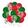 Green Red Confetti Balloons, 40pcs 12 Inch Green Red Party