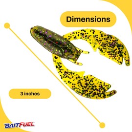 BAITFUEL PACA Chunk Creature Bait Infused with Supercharged X55 Formula Gel | 3-Inch, Watermelon Candy