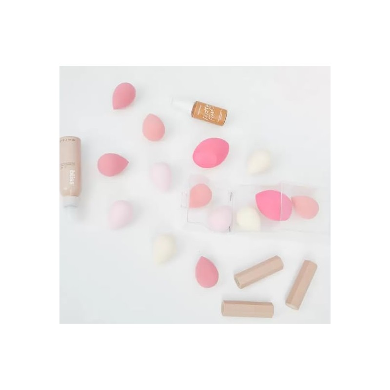 Esponjas para Maquillaje, Set de 14 Piezas, Multicolor Rosa Forma