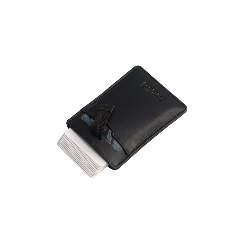 Small Leather Credit Card Holder with RFID Protection, Minimalist Men's