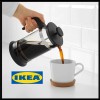 IKEA UPPHETTA 34oz French press coffee maker, glass, stainless steel,