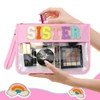 SUILU 2 Pcs Cosmetic Makeup Bag with Chenille Letter Patch,with