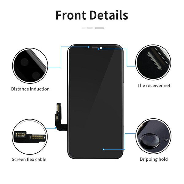 Faruix For iPhone Xs MAX Screen Replacement HD Retina LCD