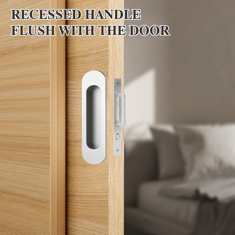 Fihatokus Pocket Door Handles and Edge Pull,6 inch Oval Recessed