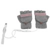 1Pair USB Heated Winter Gloves Mitten Knitting Hand Warmer Gloves