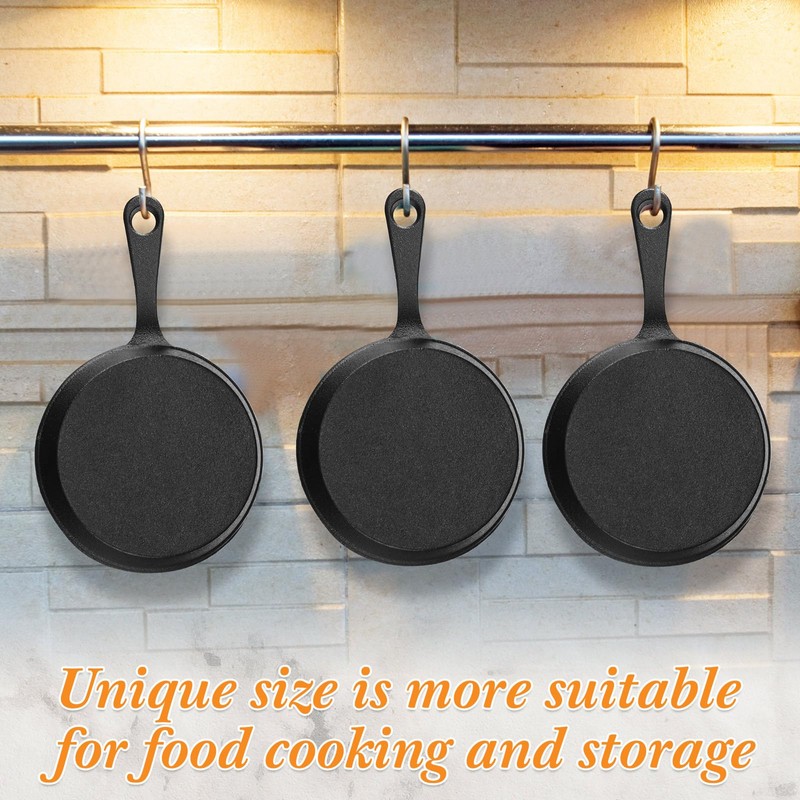 Remerry 20 Sets 4 Inches Cast Iron Skillets Mini Black