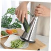 Ciieeo Stainless Steel Cheese Grater with Wooden Handle - Three-Sided
