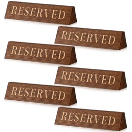 Fiwochic 6 Pack Wooden Reserved Table Sign Reserved Signs for Tables Wooden Table Centerpieces Decoration for Weddings, Special Events and Restaurant Use(Dark Brown)