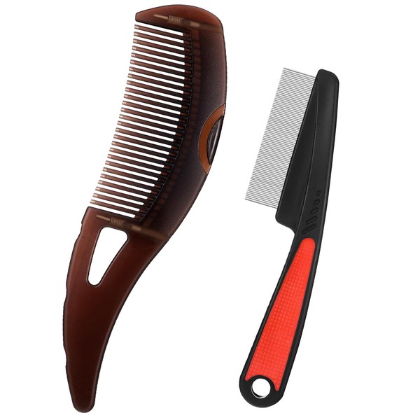 2Pcs Dandruff Comb, Fine Tooth Comb, Lice Comb Psoriasis Comb