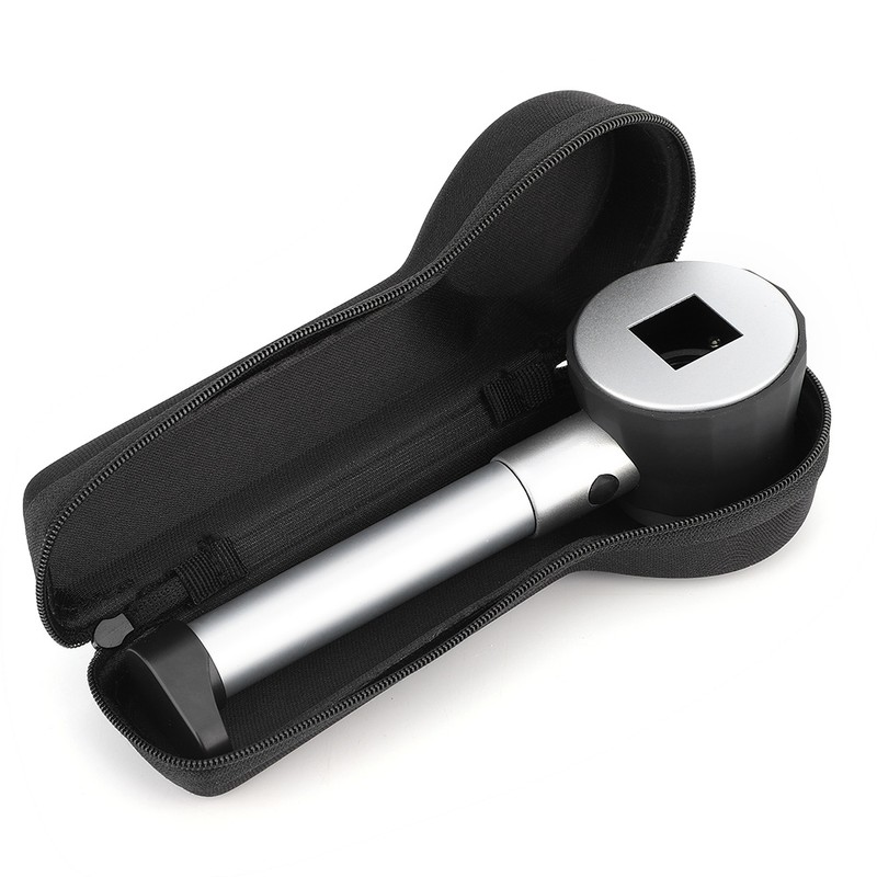 10X Magnifier Handheld Loupe with Scale LED Metal Handle Optical