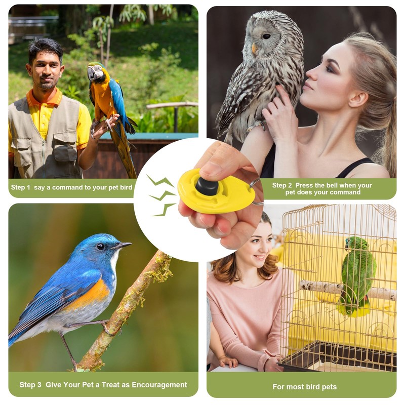 Cunno 3 Pcs Bird Training Stand Kit, Parrot Training Clicker