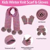 Kids Knit Hat Gloves and Scarf Winter Set Toddlers Winter