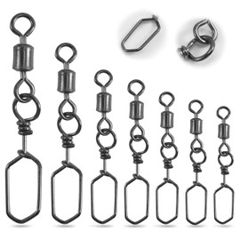 Goture Stainless Steel Snap Swivels, Fishing Swivels, Cross Line Rolling Swivels, High Strength Fishing Snap Swivels, Ball Bearing Swivels, Stainless Steel Fishing Swivels, Saltwater Corrosion