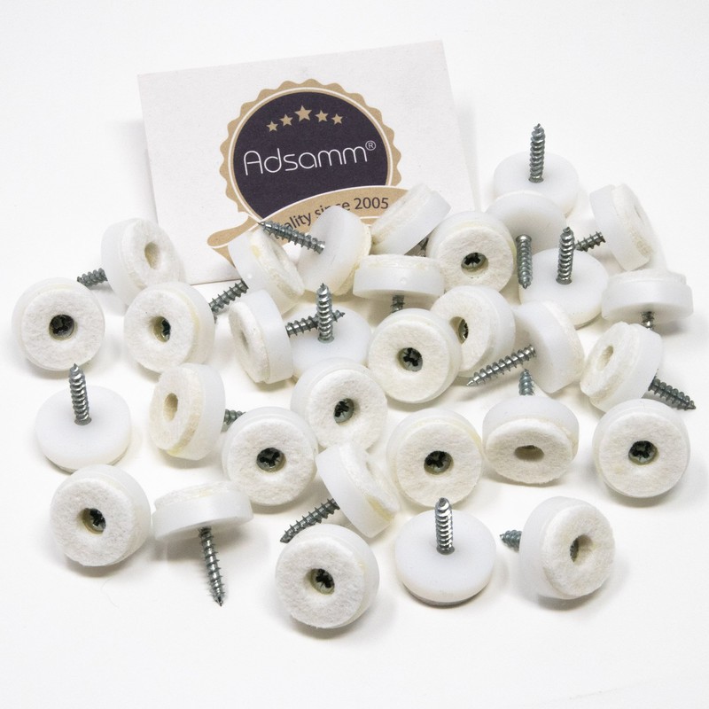 Set of 32 Felt Pad Furniture Glides with Screw In