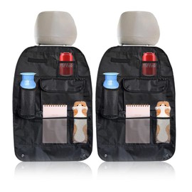 Glamza Car Seat Organiser for Kids - Multi Pocket Back Seat Car Organiser Storage for Books, Pens, Bottles, Tablets etc (2 Pack)