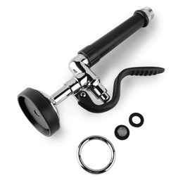 CWM Pre Rinse Sprayer Commercial Sink Faucet Spray Valve Chrome Finished (Black)