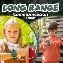 Rechargeable Dinosaur Walkie Talkies for Kids, 2 Pack T-Rex Camping Gear Outdoor Toys Long Range Birthday Easter Christmas Stocking Stuffers for 6 Age+ Boys Girls