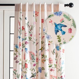 Maison d' Hermine 100% Cotton Curtain - 50"x96" Almond Decorative Curtain - Aesthetic Curtains for Farmhouse, Kitchen & Bedroom - for Spring & Summer - Paradise Collection