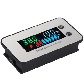 Upgrade IPX7 Waterproof Battery Tester, 7-100v Marine RV Golf Cart Battery Capacity Volt Monitor 12v 24v 36v 48v 60v 72v, Lead-Acid, Lithium Battery Monitor with Temp and Low Voltage Buzzer Alarm
