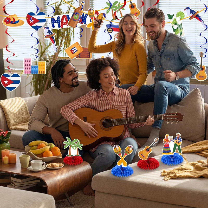Epakh 22 Pcs Havana Night Party Decorations Set 2 Cuba