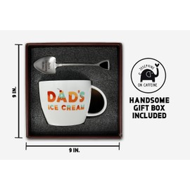 Josephine on Caffeine Gifts for Dad –Dad’s Ice Cream Bowl and Engraved Spoon Dad’s Ice Cream Shovel – Ideal Father’s Day Gift, Christmas Gift or Birthday Gift (Dad)