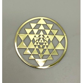 RELIGHT Shri Yantra Sticker Sticker Metal Sacred Geometric Orgonite Decor Material Spiritual Gold 1.5cm 6pcs