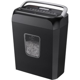 Bonsaii Paper Shredder for Home Use,6-Sheet Crosscut Paper and Credit Card Shredder for Home Office with Handle for Document,Mail,Staple,Clip-3.4 Gal Wastebasket(C237-B):_6-Sheet Micro cut