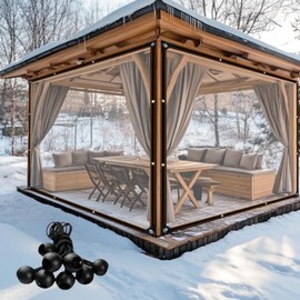 Thorkok Clear Tarps Heavy Duty with Grommets, Clear Waterproof Plastic Tarp with 8 PCS Ball Bungee Cords Transparent PE Tarpaulin for Greenhouse Patio Chicken Coop (6.5ft×6.5ft)