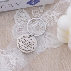 New Job Congratulations Gifts for Colleagues New Adventure Gifts Keyring for Work Colleague Co Worker Leaving Gifts for Women Men New Beginnings Keychain Gifts for Coworker Good Luck Gifts